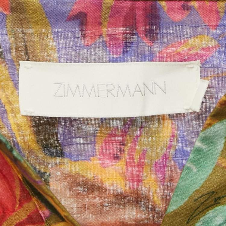 Pre Owned Zimmermann Multicolor Printed Cotton Tropicana Set M