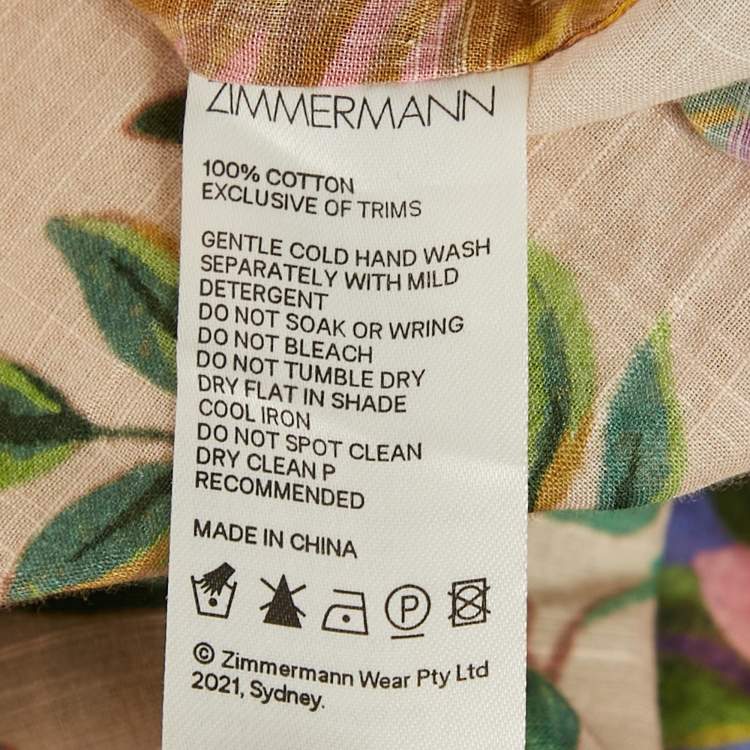 Pre Owned Zimmermann Multicolor Printed Cotton Tropicana Set M