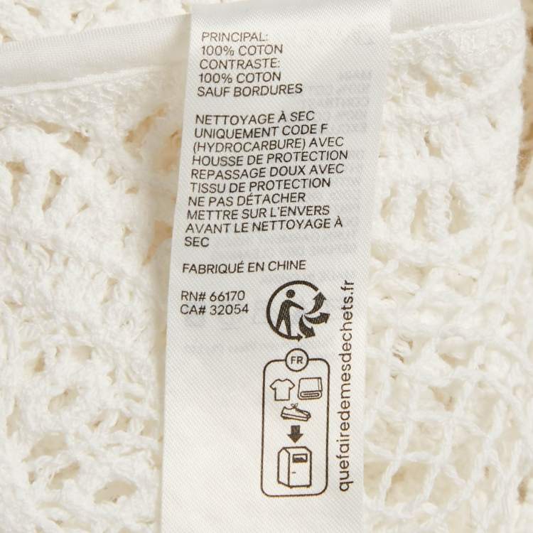 Pre Owned Zimmermann White Crochet Sheer Mini Dress L