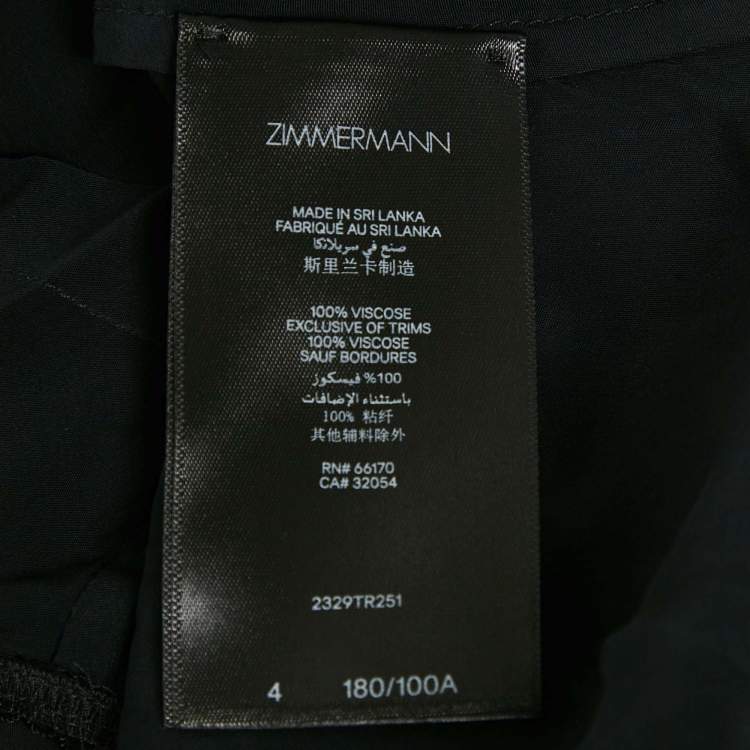 Pre Owned Zimmermann Black Lace Frill Tunic L