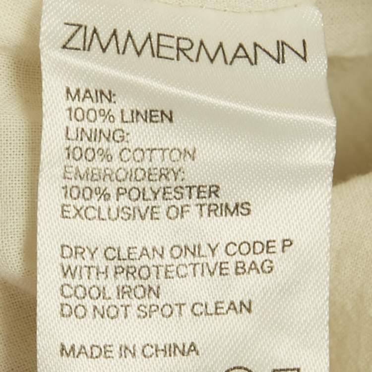 Pre Owned Zimmermann Yellow Floral Print Linen Aliane Scallop Shorts M