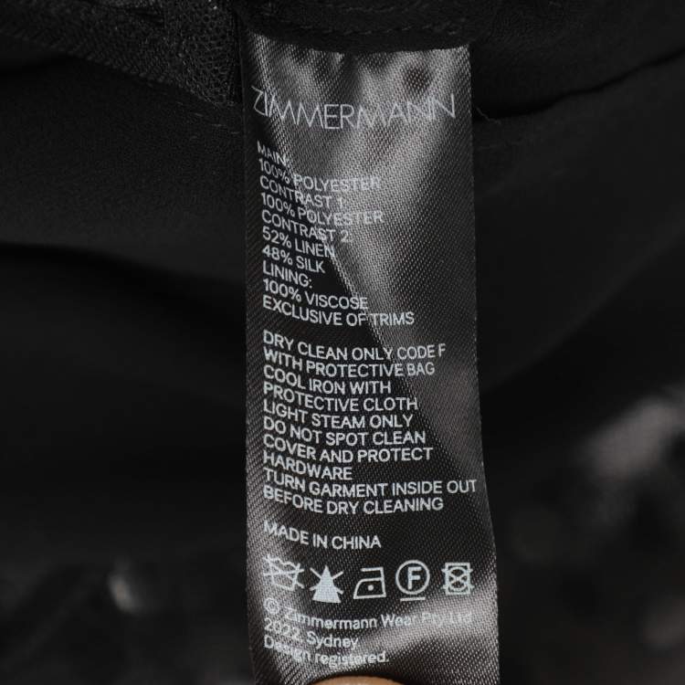 Pre Owned Zimmermann Black Tulle Rhythmic Fluted Mini Dress M