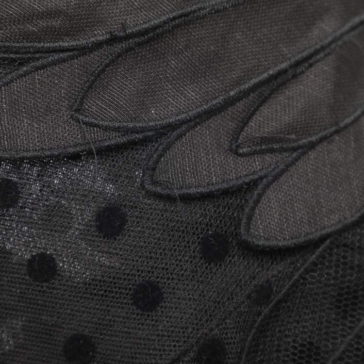 Pre Owned Zimmermann Black Tulle Rhythmic Fluted Mini Dress M