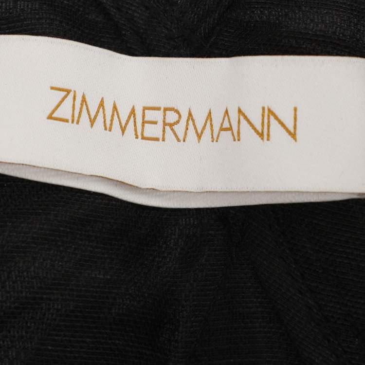 Pre Owned Zimmermann Black Tulle Rhythmic Fluted Mini Dress M