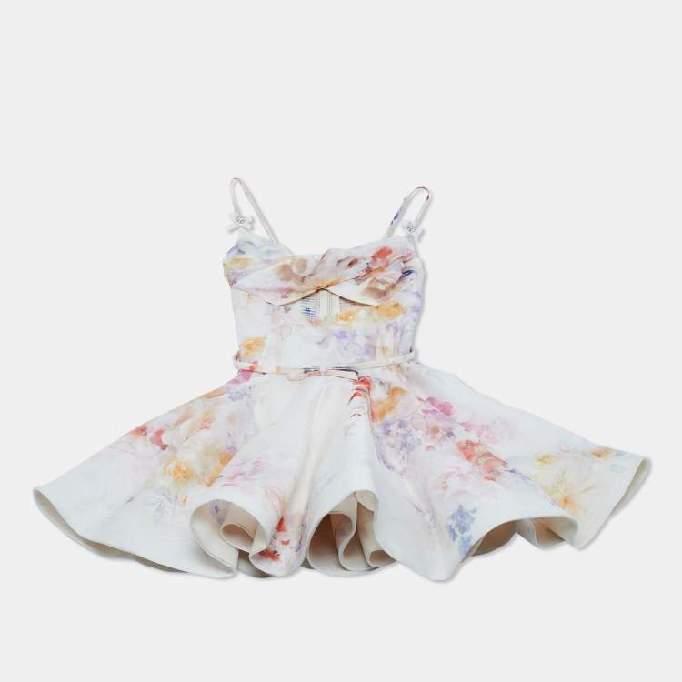 Pre Owned Zimmermann Pink Linen Crush Twist-Front Mini Dress XS