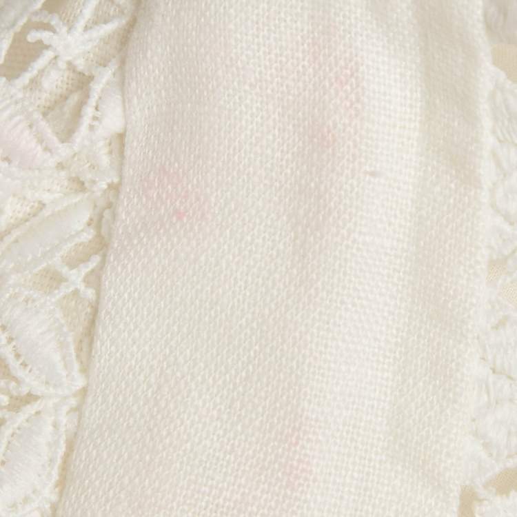 Pre Owned Zimmermann White Linen Wayfarer Flutter Dress M