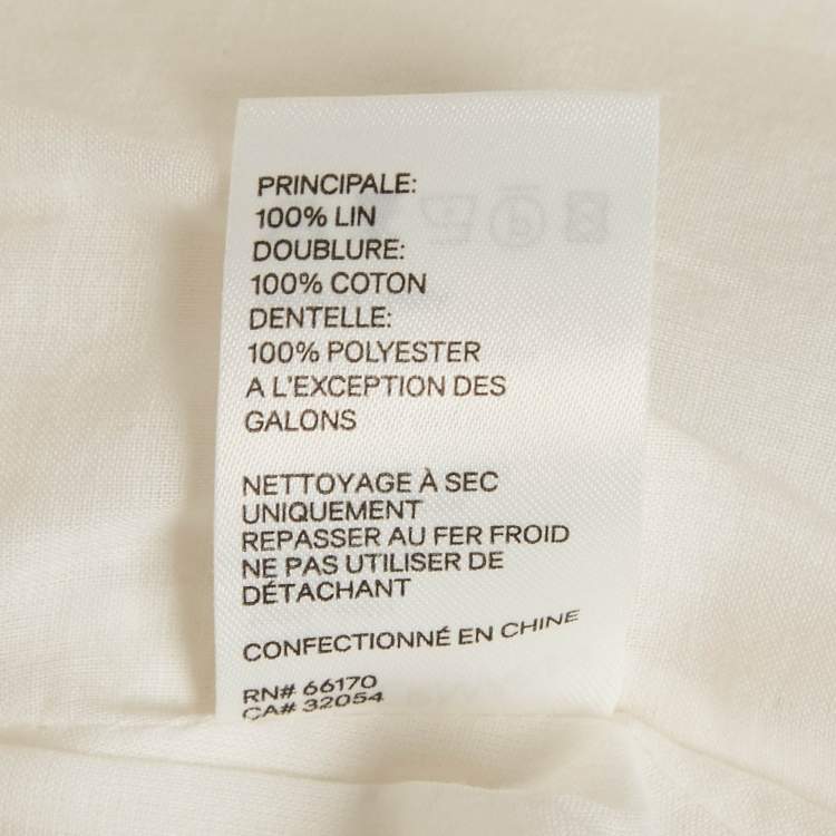 Pre Owned Zimmermann White Linen Wayfarer Flutter Dress M