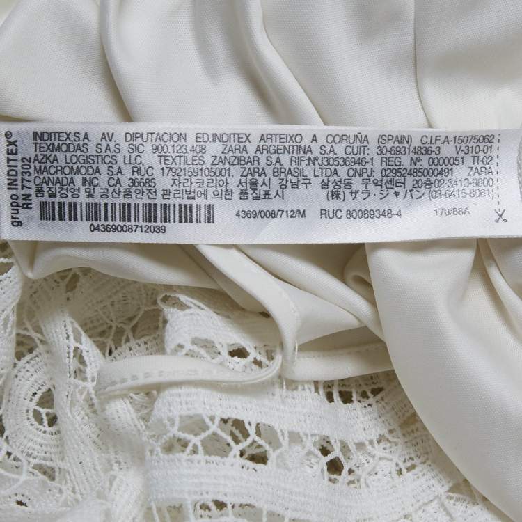 Pre Owned Zimmermann White Battenburg Lace Bonita Mini Dress M