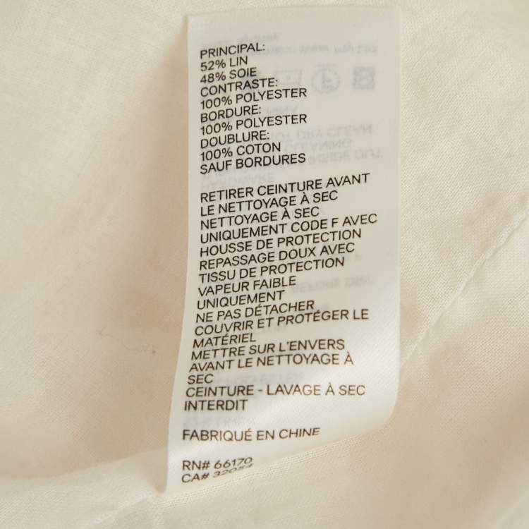 Pre Owned Zimmermann White High Tide Embroidered Linen Mini Dress XS