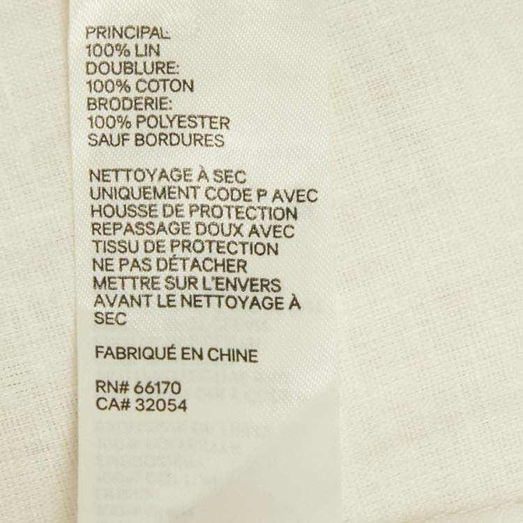 Pre Owned Zimmermann White Floral Embroidered Linen Midi Dress L