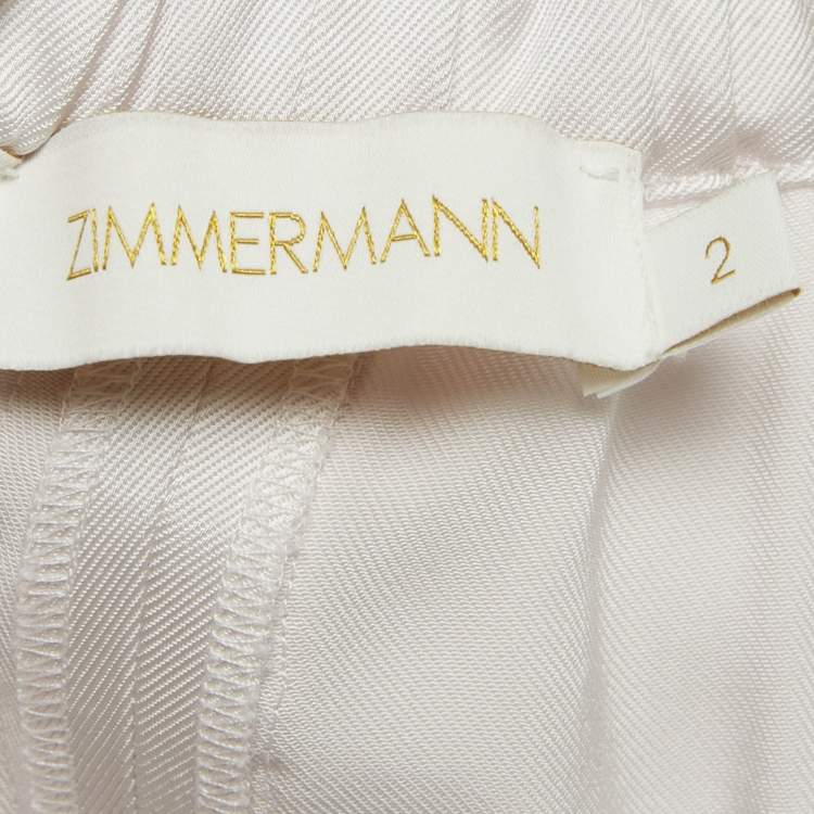 Pre Owned Zimmermann Lavender Satin Dawning Shorts M 