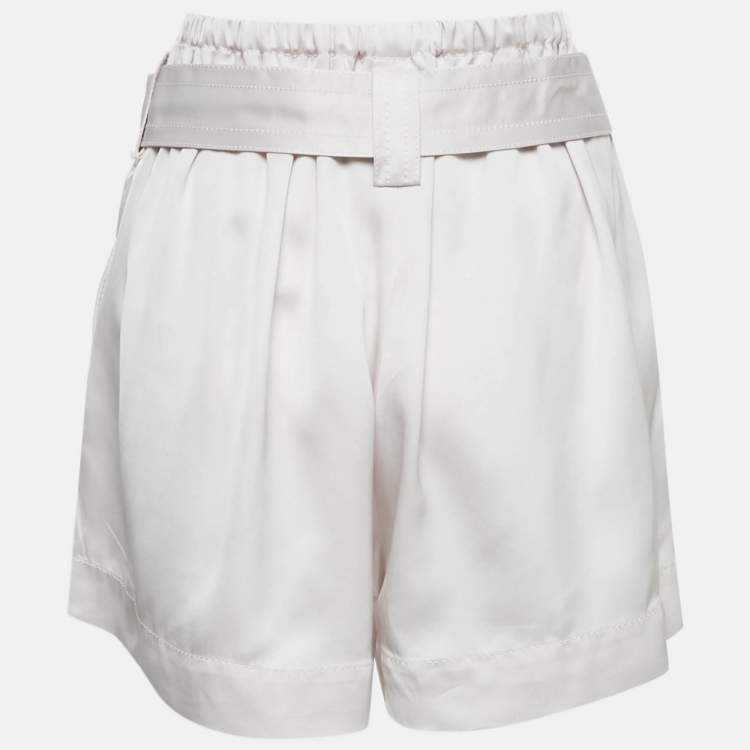 Pre Owned Zimmermann Lavender Satin Dawning Shorts M 