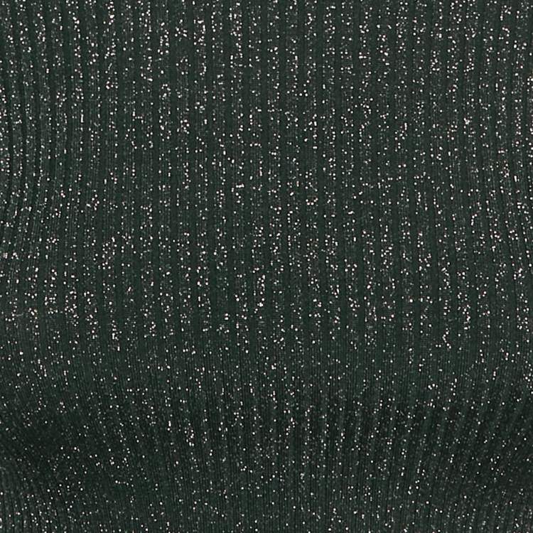 Pre Owned Zimmermann Green Lurex Knit Turtleneck Sweater Top XS