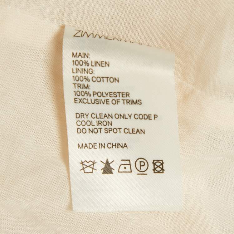 Pre Owned Zimmermann Green Printed Linen Maxi Dress M