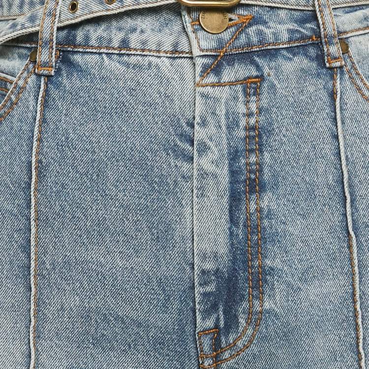 Pre Owned Zimmermann Blue Cotton Wide Leg Jean M