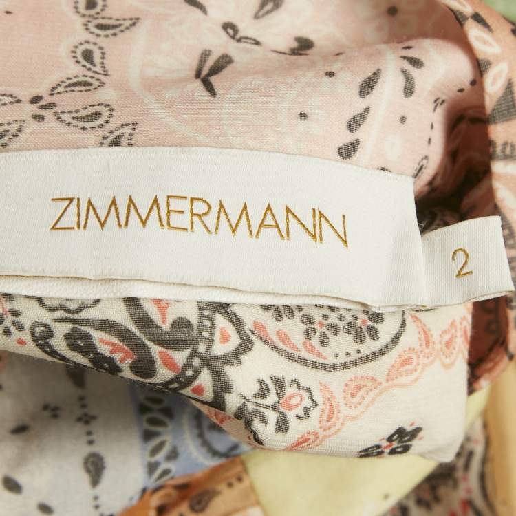 Pre Owned Zimmermann Multicolor Bandana Print Cotton Mini Dress M