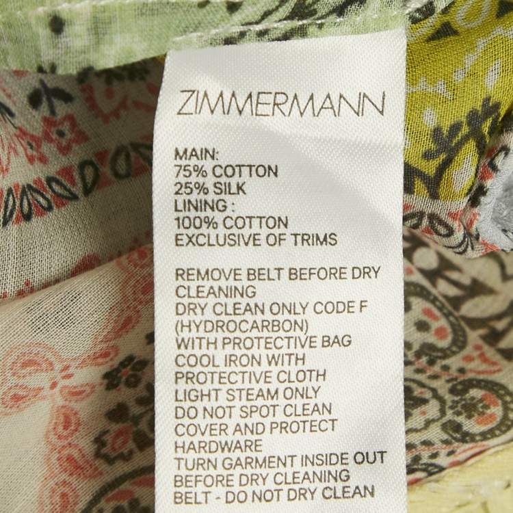 Pre Owned Zimmermann Multicolor Bandana Print Cotton Mini Dress M
