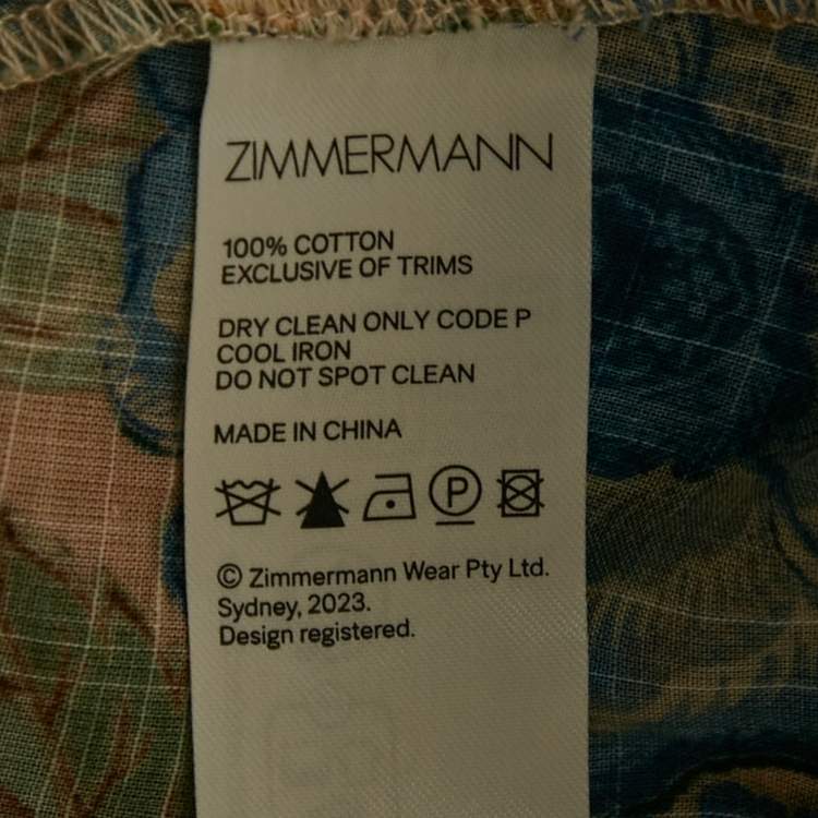 Pre Owned Zimmermann Multicolour Floral Print Cotton Junie Racer Back Dress M
