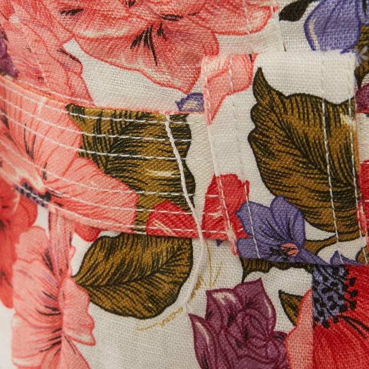 مملوكة مسبقًا Zimmermann Multicolor Floral Printed Linen Belted Jumpsuit XS