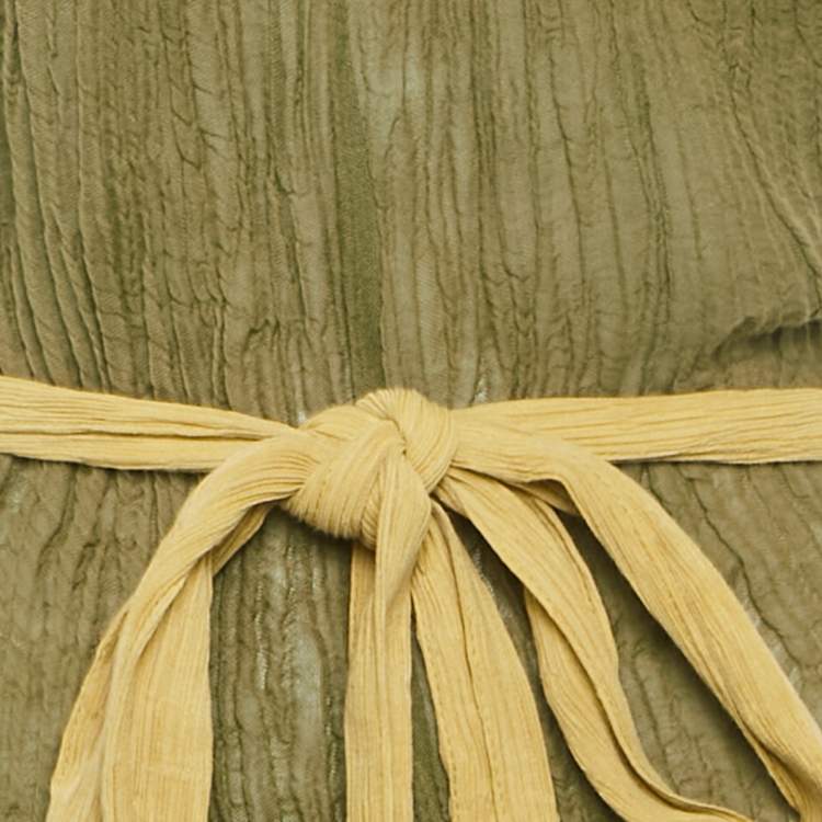 Pre Owned Zimmermann Olive Green Ramie & Cotton Belted Jumpsuit XS