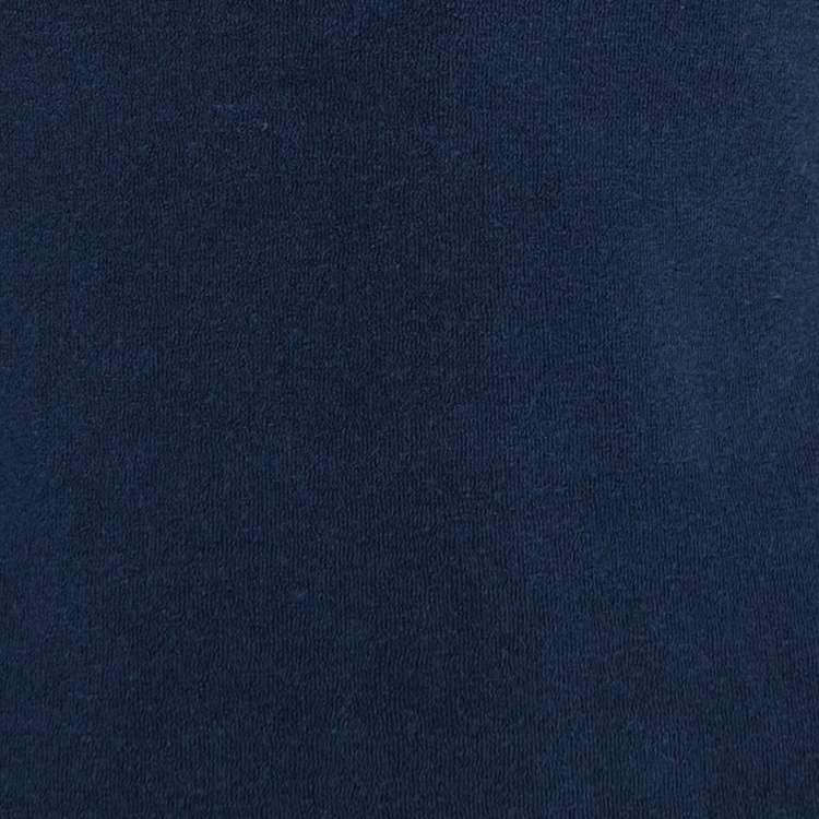 Pre Owned Zimmermann Navy Blue Terry Strapless Front Knot Detail Midi Dress L