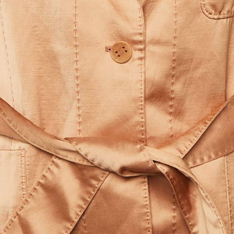 Pre Owned Zimmermann Peach Crepe Shantung Blazer & Pants Set L/M