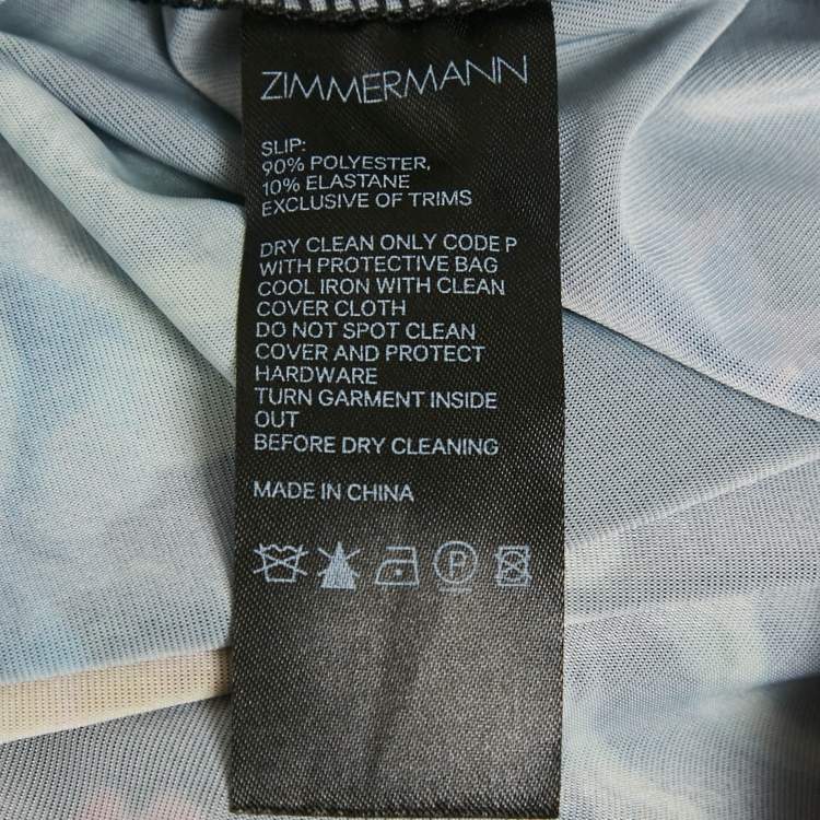 مملوكة مسبقًا Zimmermann Black Floral Print Chiffon Asymmetric Midi Dress M