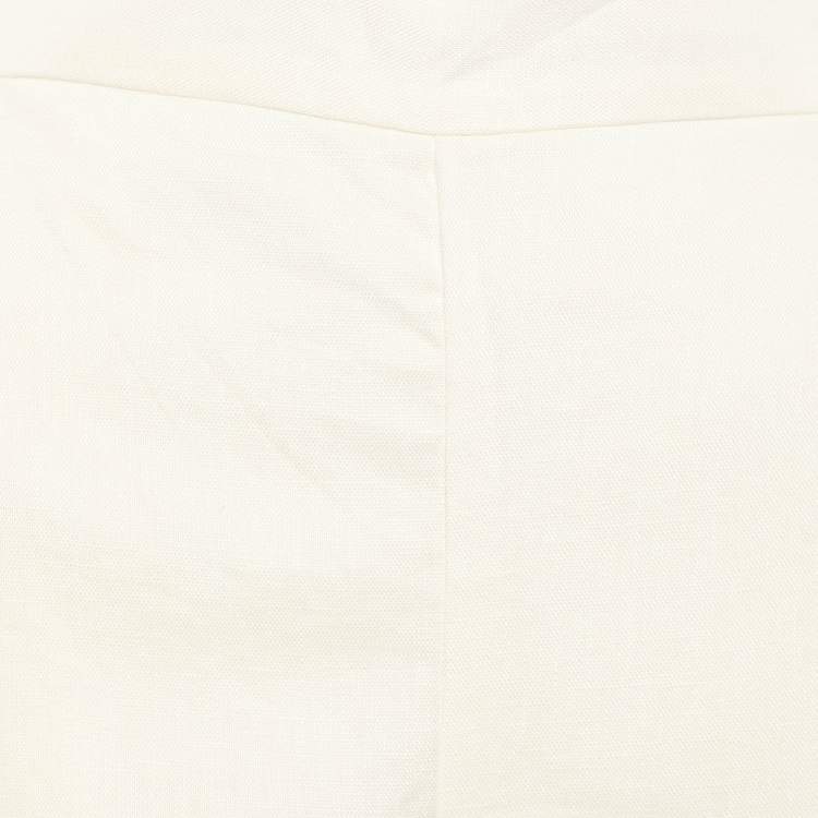 Pre Owned Zimmermann White Linen Floral Lace Trousers XS