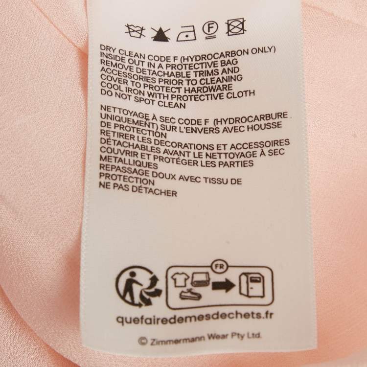 Pre Owned Zimmermann Light Orange Linen Blend Tiered Lace Maxi Dress M