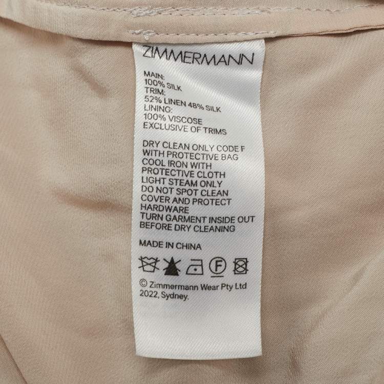 Pre Owned Zimmermann Pink Floral Print Silk Dancer Flutter Playsuit L