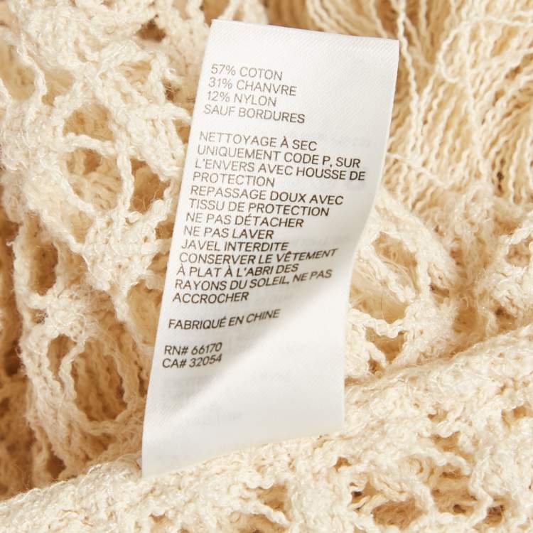 Pre Owned Zimmermann Beige Crochet Sheer Hooded Midi Dress M/L