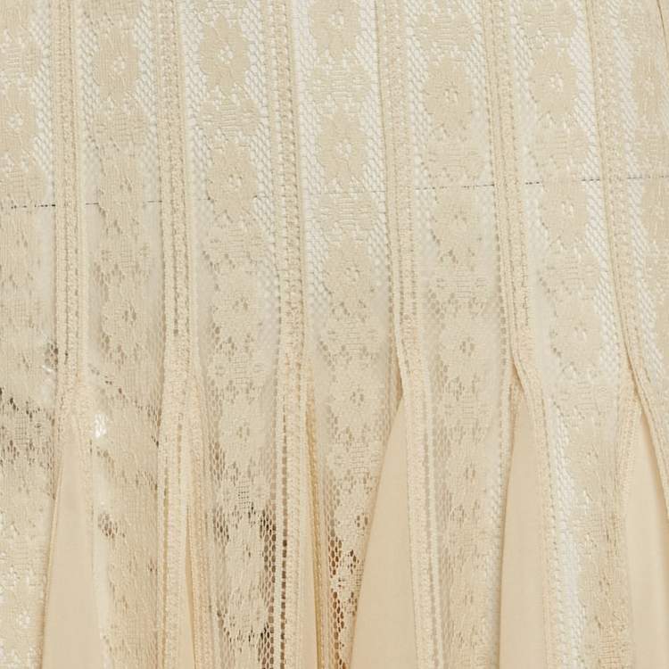 مملوكة مسبقًا Zimmermann Beige Chiffon and Lace Flared Gown L