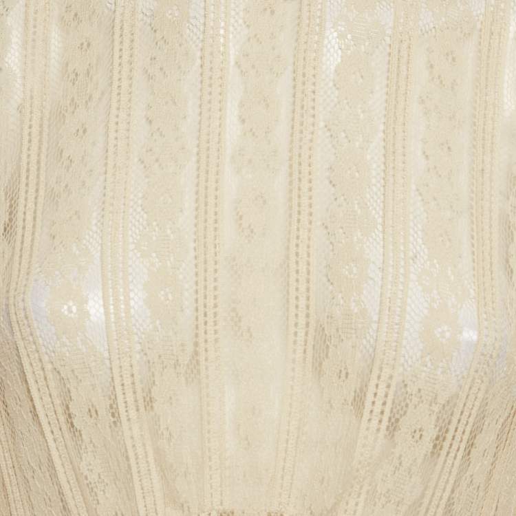 مملوكة مسبقًا Zimmermann Beige Chiffon and Lace Flared Gown L