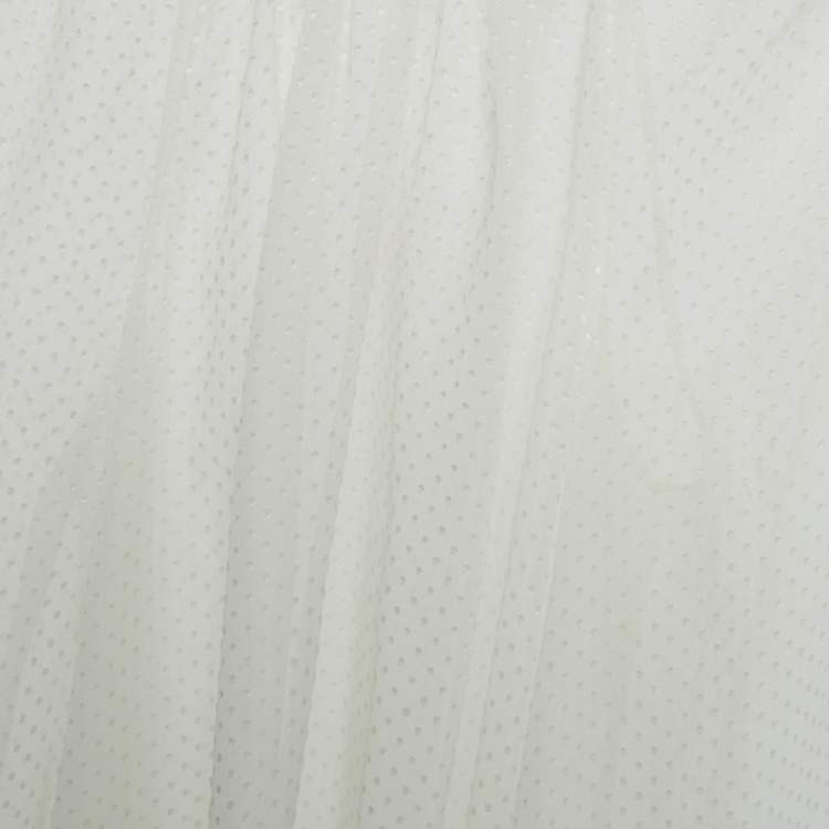 Pre Owned Zimmermann White Plumetis Chiffon Pleated Hem Blouse M