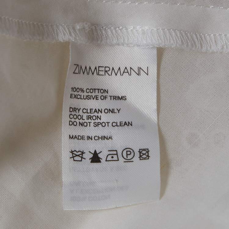 مملوكة مسبقًا Zimmermann White Cotton Honour Corset Lace Short Mini Dress M