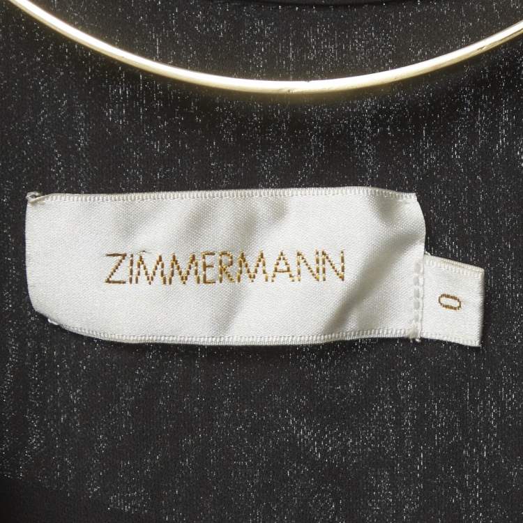 Pre Owned Zimmermann Black Crepe Draped Mini Dress S