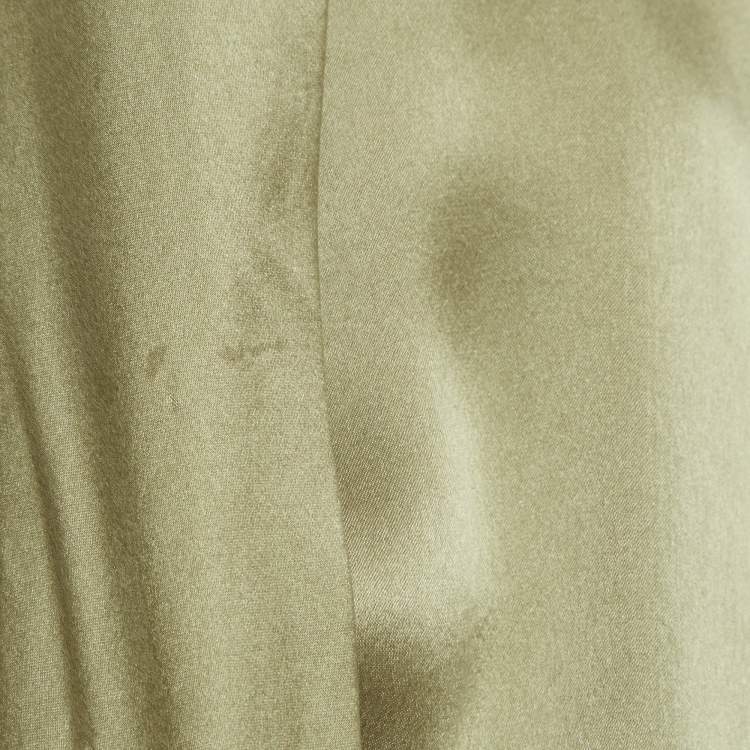 Pre Owned Zimmermann Green Silk Ruffle Mini Dress L