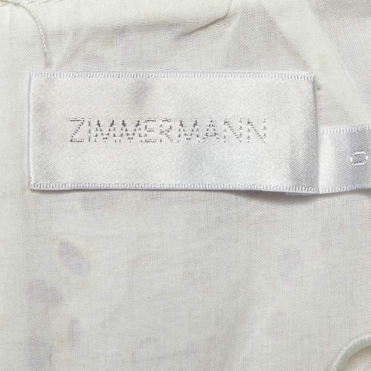 Pre Owned Zimmermann White Linen Eyelet Detail Belted Mini Dress S