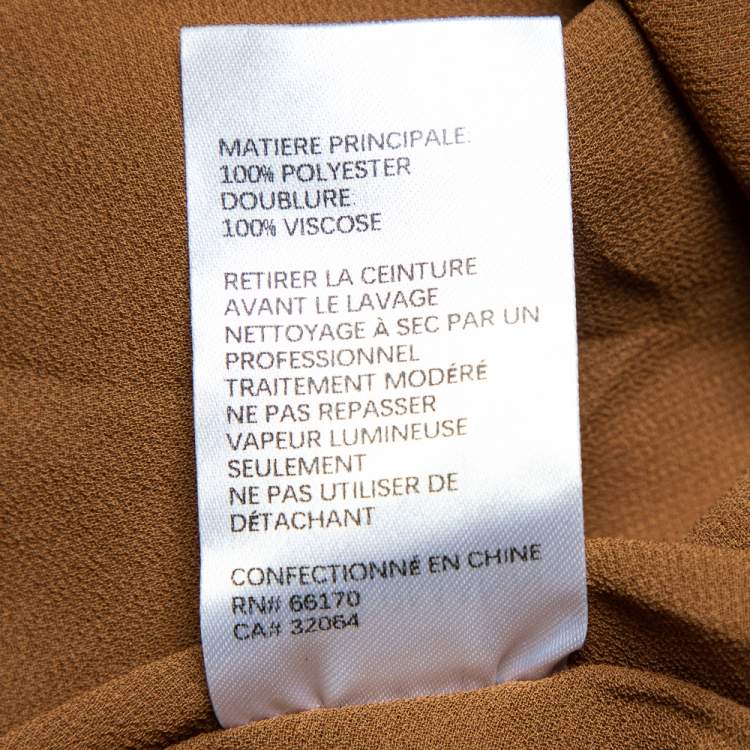 Pre Owned Zimmermann Brown Polka Dot Chiffon Pleated Sunray Dress M