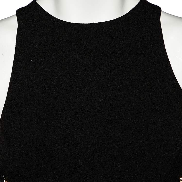 Pre Owned Zimmermann Black Textured Side Lace-up Sleeveless Sheath Dress M