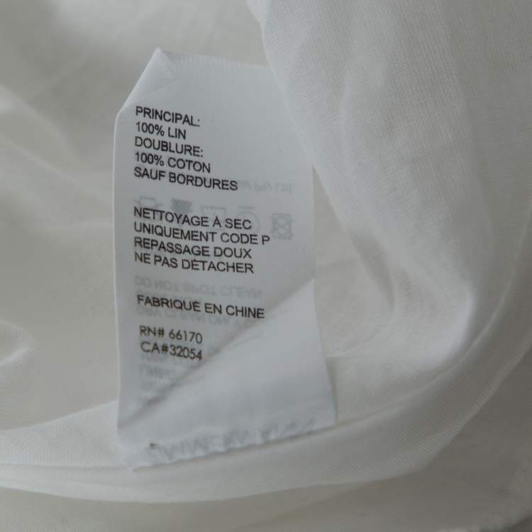 Pre Owned Zimmermann Off-White & Green Bird Print Linen Puffed Sleeve Dress XS