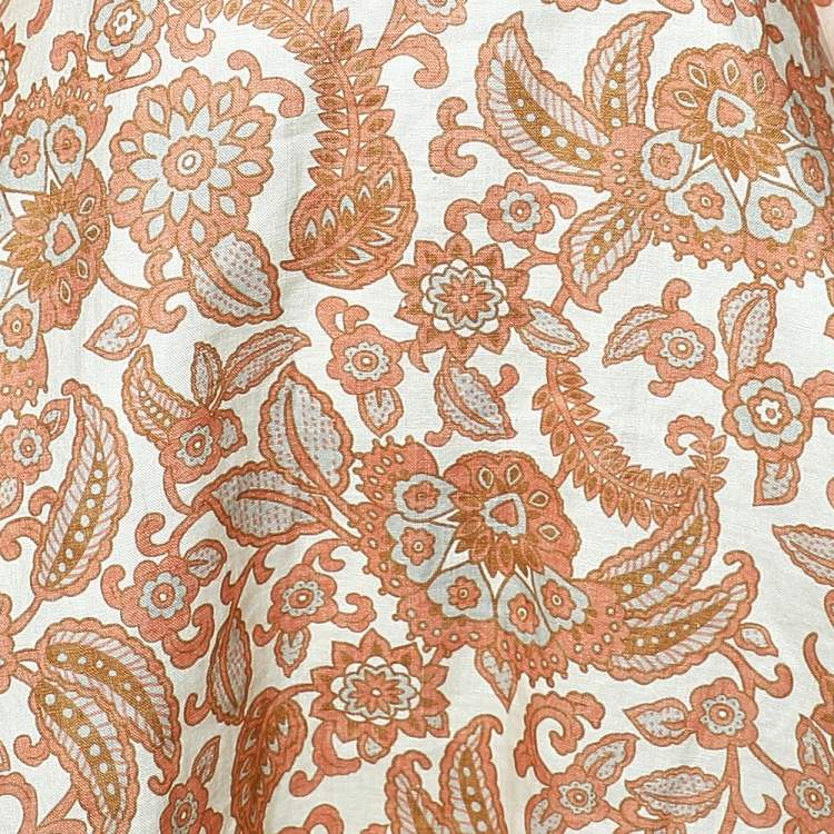 Pre Owned Zimmermann Multicolor Floral Printed Linen Peggy Knotted Mini Dress M