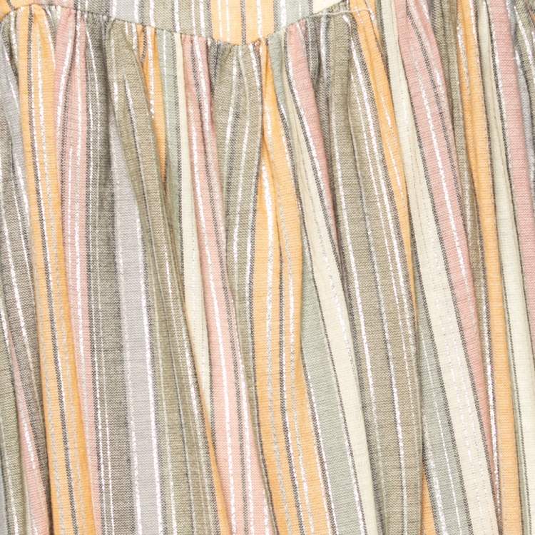 Pre Owned Zimmermann Multicolored Lurex Rainbow Striped Cotton Juniper Dress M