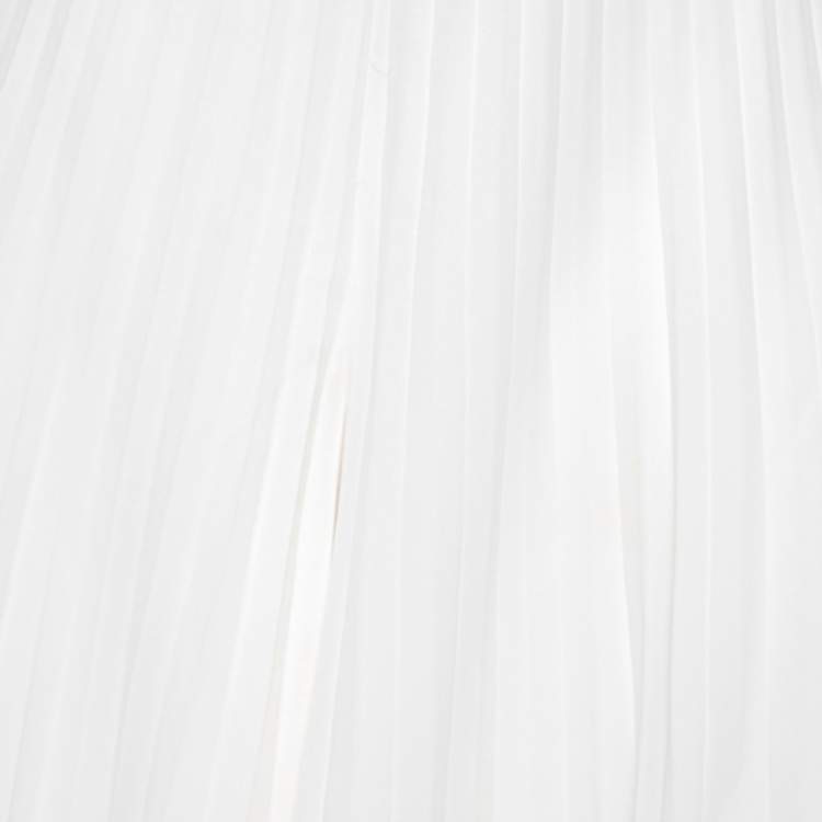 Pre Owned Zimmermann Off White Crepe Pleated Cropped Palazzo Pants S
