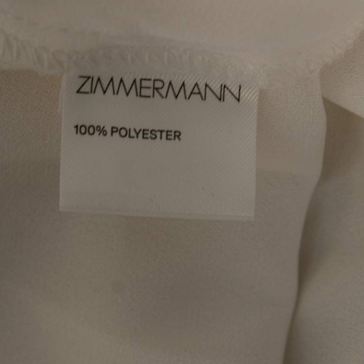 Pre Owned Zimmermann Off White Crepe Pleated Cropped Palazzo Pants S