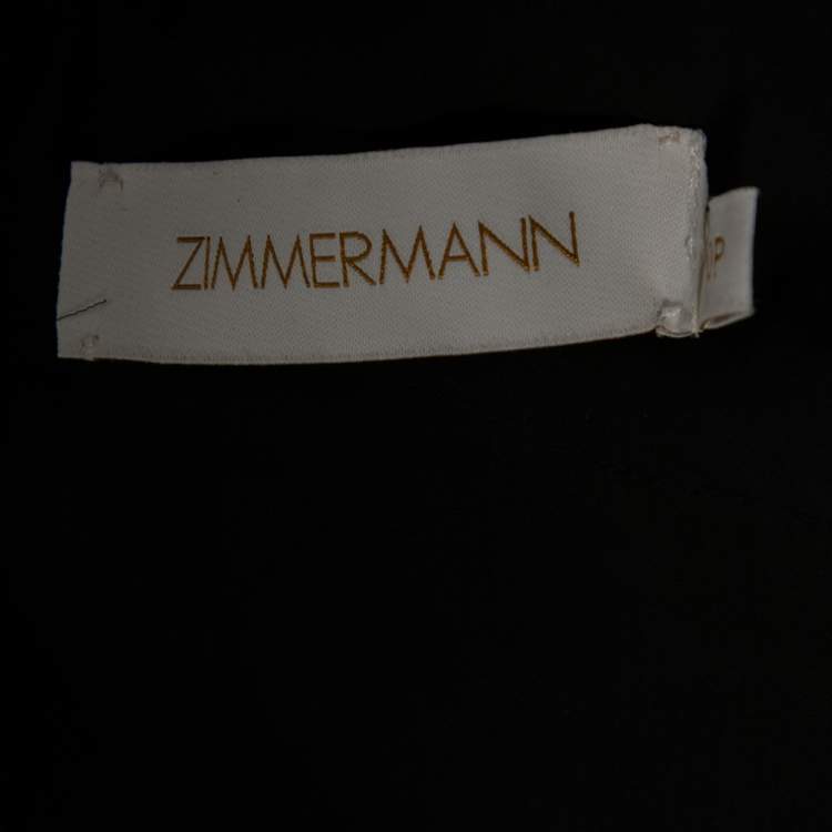 Pre Owned Zimmermann Black Polka Dot Appliqued Chiffon Sleeveless Dress S