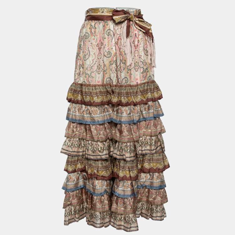 【送料&関税込】Zimmermann Skirt In Multicolor Polyamide Zimmermann High Tide Floral Ikat Maxi Skirt | Saks Fifth Avenue