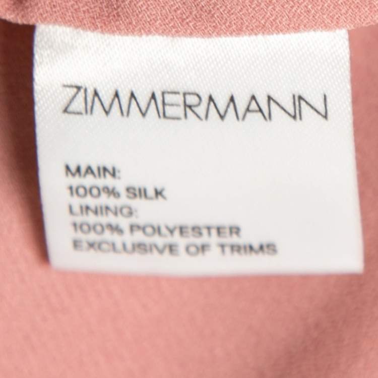 Pre Owned Zimmermann Pink Chiffon Floral Print Lovelorn Babydoll Dress S