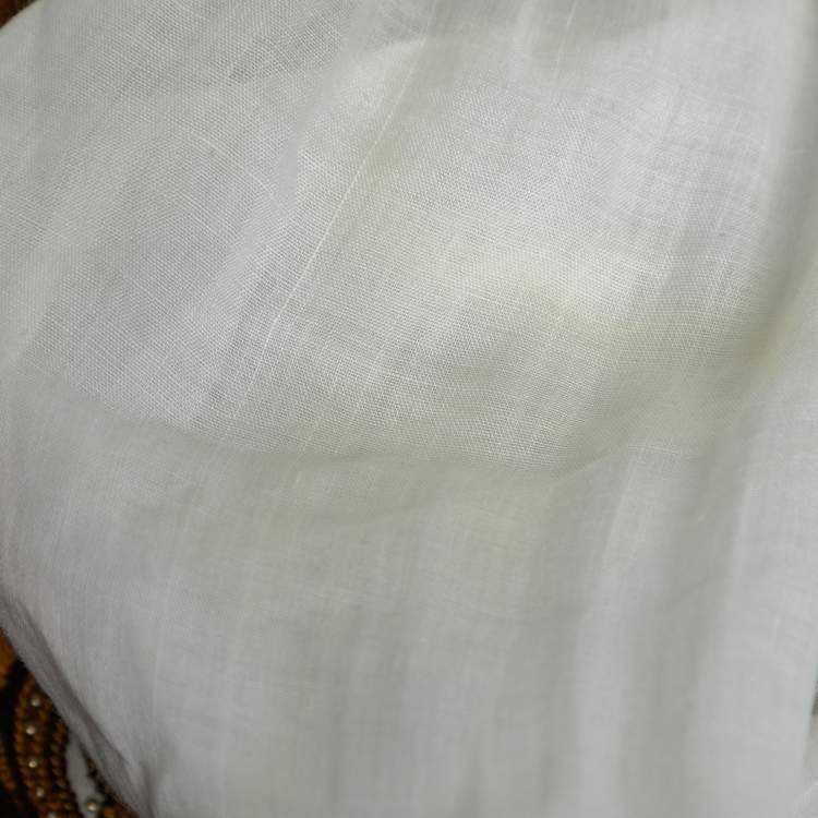Pre Owned Zimmermann White & Brown Linen Zippy Dandy Studded Belted Dress M