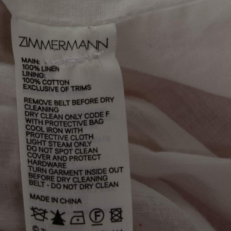 Pre Owned Zimmermann Multicolor Floral Patterned Linen Postcard Spliced Mini Dress M